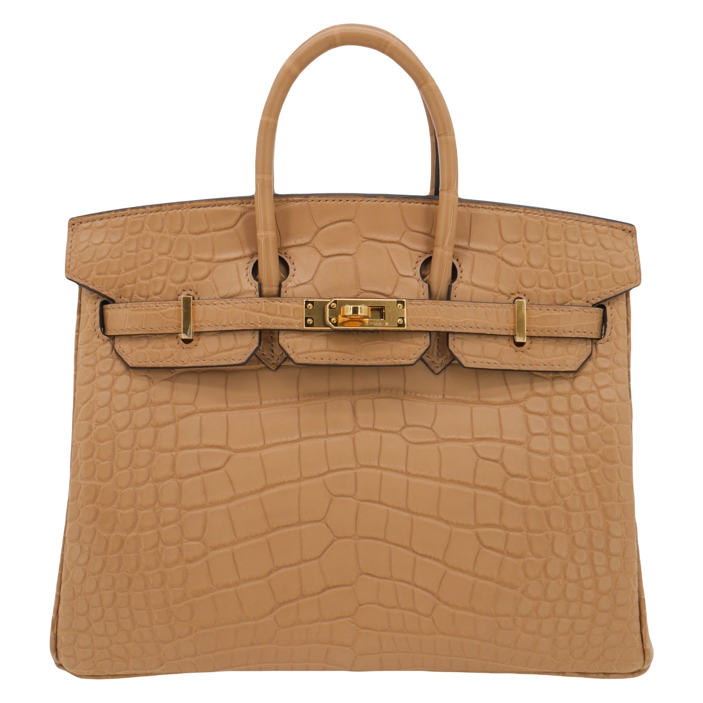 Hermes25cm Birkin Chai Matte Alligator Gold Hardware
