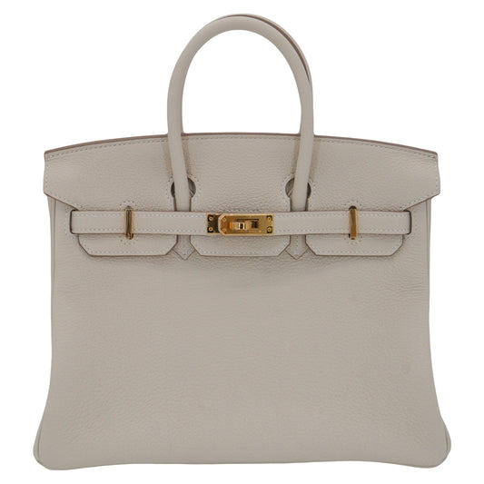 Hermes25cm Birkin Craie Togo Leather Gold Hardware