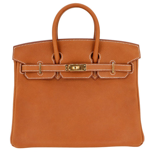 Hermes25cm Birkin Fauve Barenia Faubourg Leather Gold Hardware