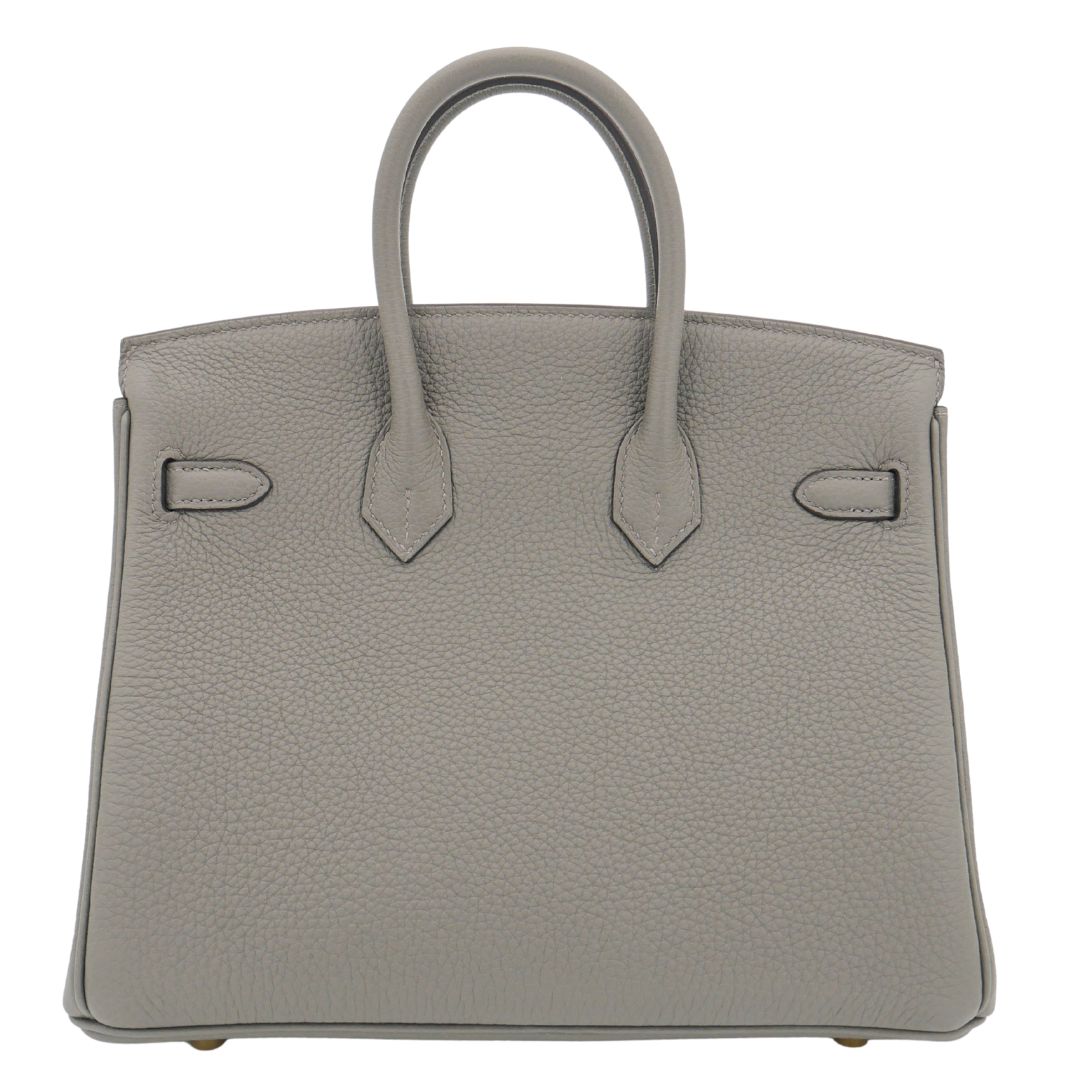 Hermes25cm Birkin Gris Meyer Togo Leather Gold Hardware