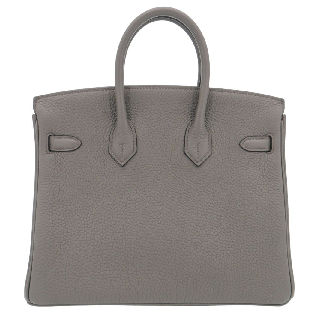 Hermes25cm Birkin Gris Meyer Togo Leather Palladium Hardware