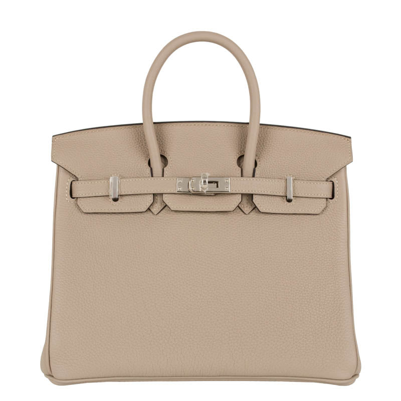Hermes25cm Birkin Gris Tourterelle Togo Leather Palladium Hardware