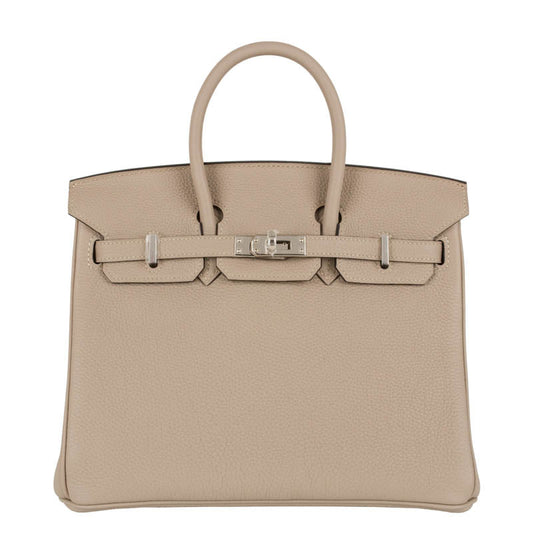 Hermes25cm Birkin Gris Tourterelle Togo Leather Palladium Hardware