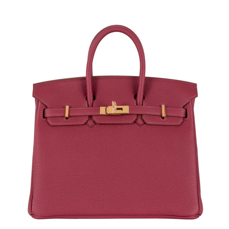 Hermes25cm Birkin Rubis Togo Leather Gold Hardware