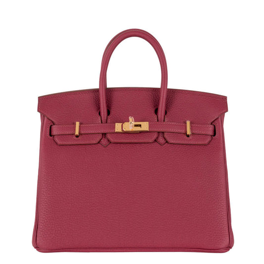 Hermes25cm Birkin Rubis Togo Leather Gold Hardware