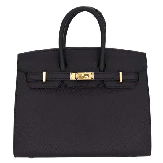 Hermes25cm Birkin Sellier Black Epsom Leather Gold Hardware