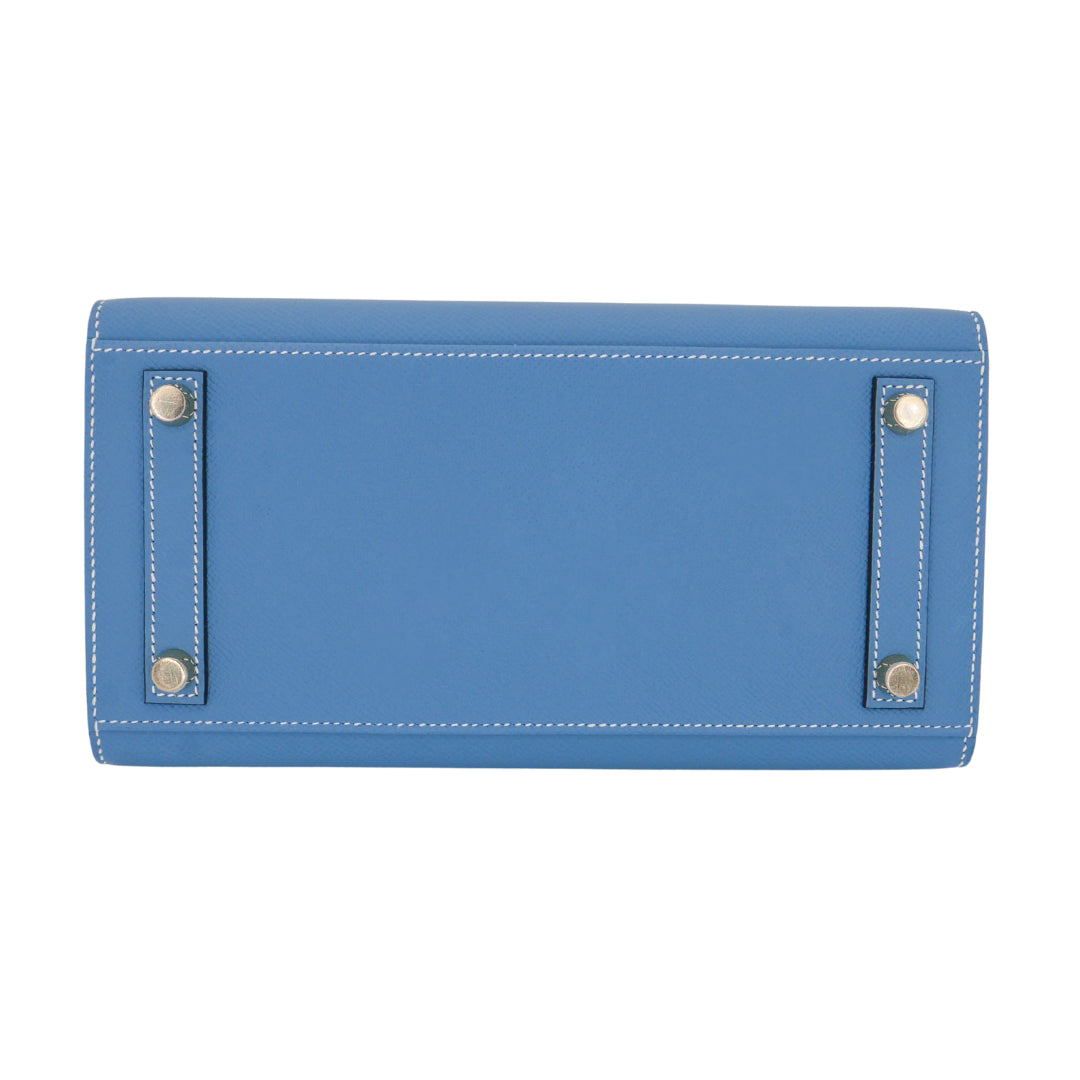 Hermes25cm Birkin Sellier Bleu Jean Epsom Leather Gold Hardware