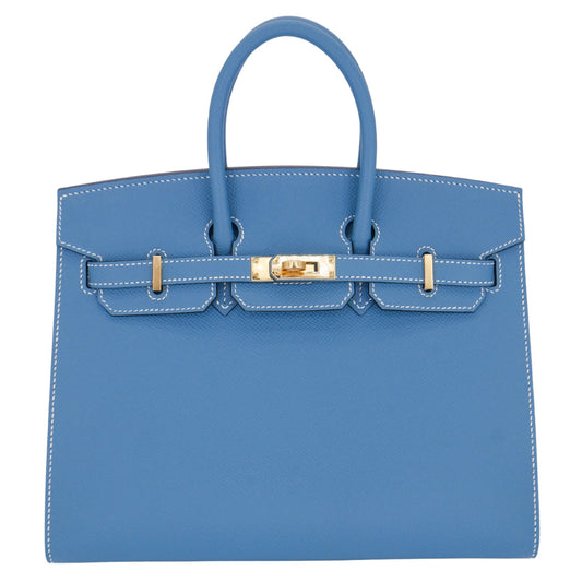 Hermes25cm Birkin Sellier Bleu Jean Epsom Leather Gold Hardware
