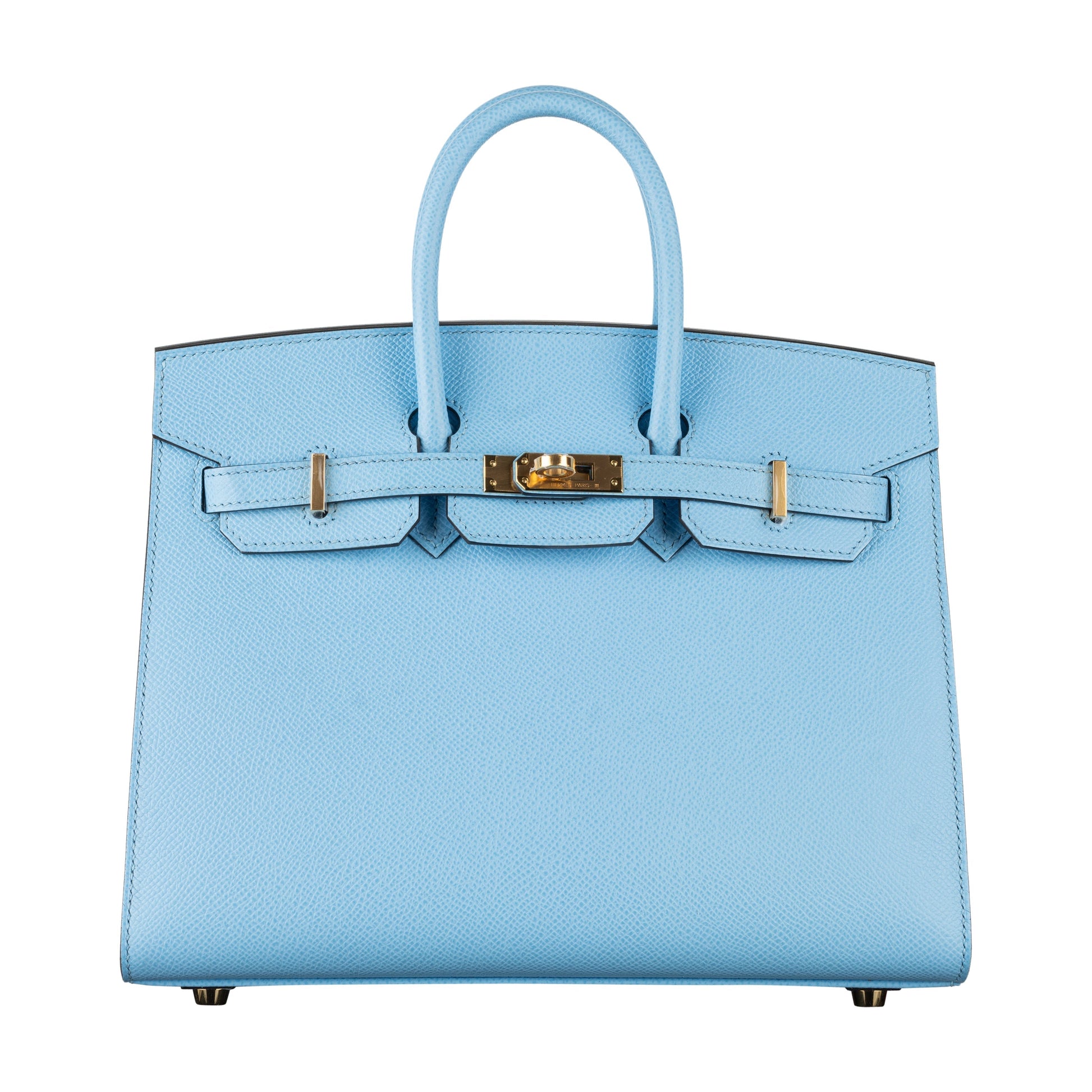 Hermes25cm Birkin Sellier Celeste Epsom Leather Gold Hardware