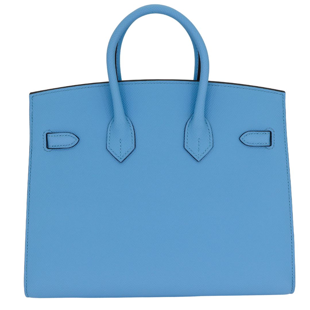 Hermes25cm Birkin Sellier Celeste Epsom Leather Palladium Hardware