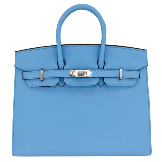 Hermes25cm Birkin Sellier Celeste Epsom Leather Palladium Hardware