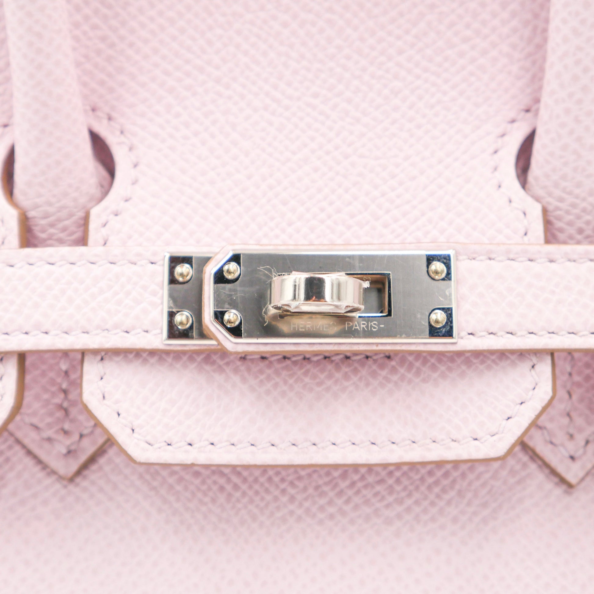 Hermes25cm Birkin Sellier Mauve Pale Epsom Leather Palladium Hardware