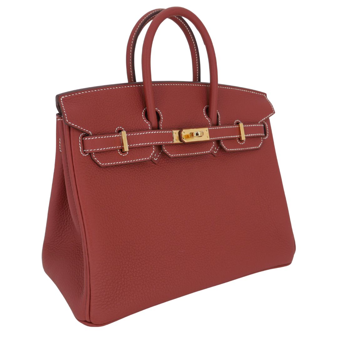Hermes25cm Birkin Sienne Togo Leather Gold Hardware