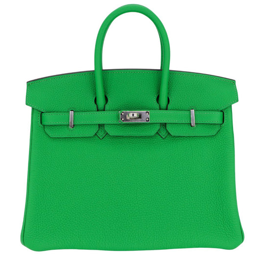 Hermes25cm Birkin Verso Bambou Togo Leather Palladium Hardware
