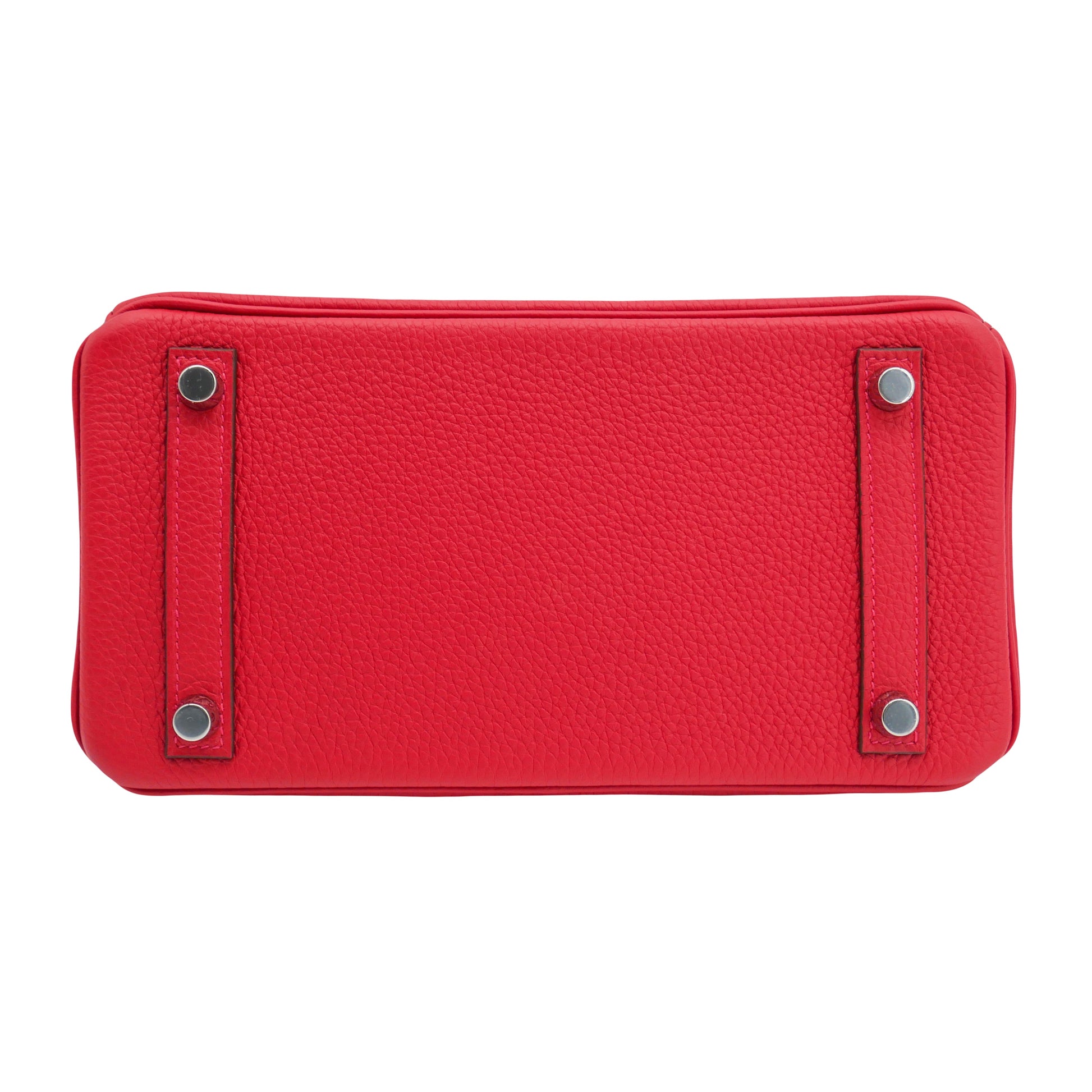 Hermes25cm Birkin Verso Rouge Casaque Togo Leather Palladium Hardware