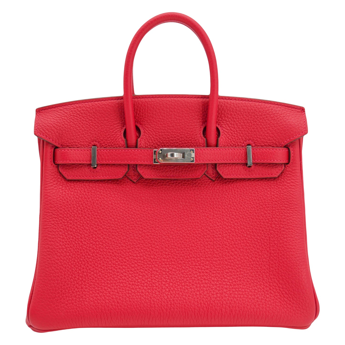 Hermes25cm Birkin Verso Rouge Casaque Togo Leather Palladium Hardware
