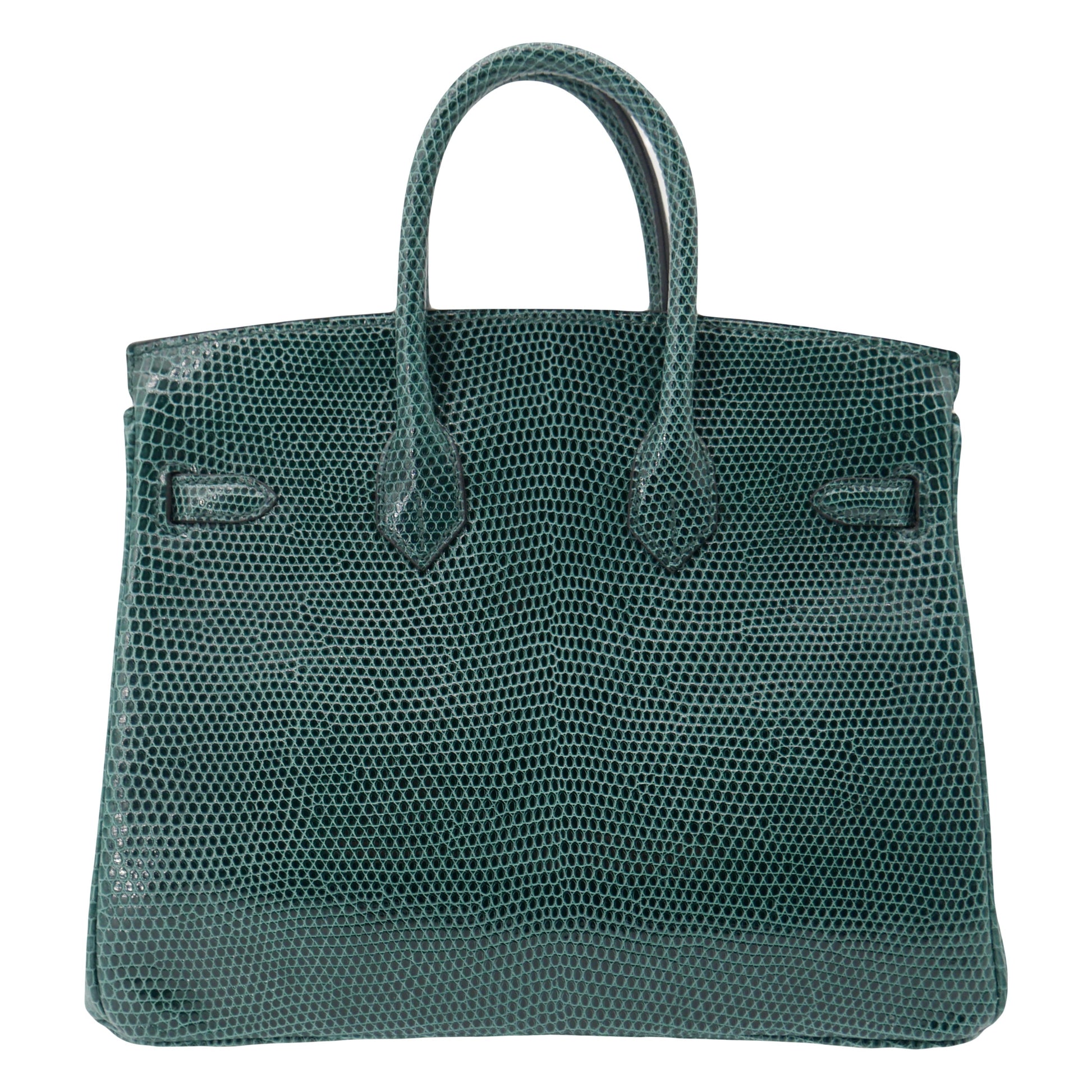Hermes25cm Birkin Vert Cypress Lizard Gold Hardware