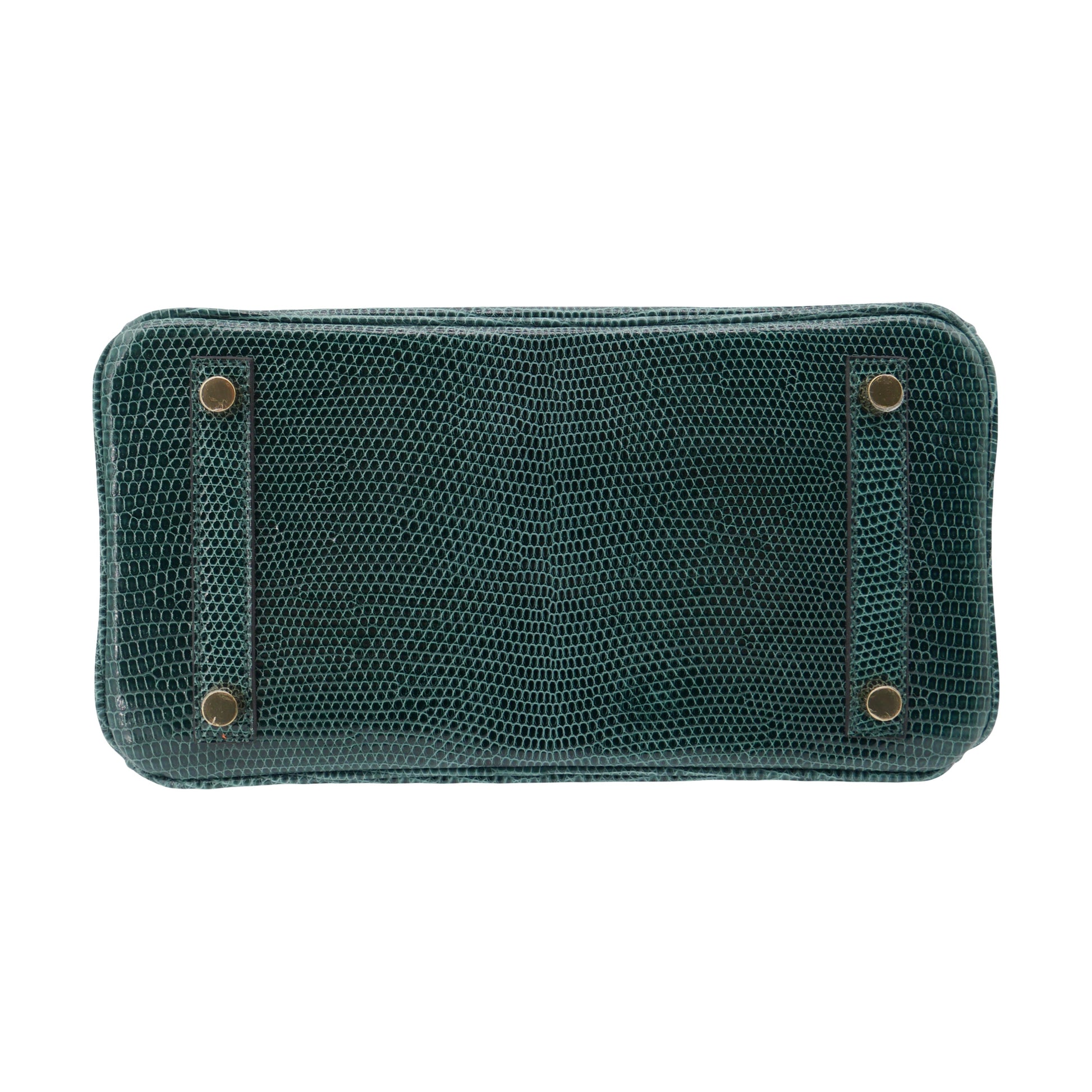 Hermes25cm Birkin Vert Cypress Lizard Gold Hardware