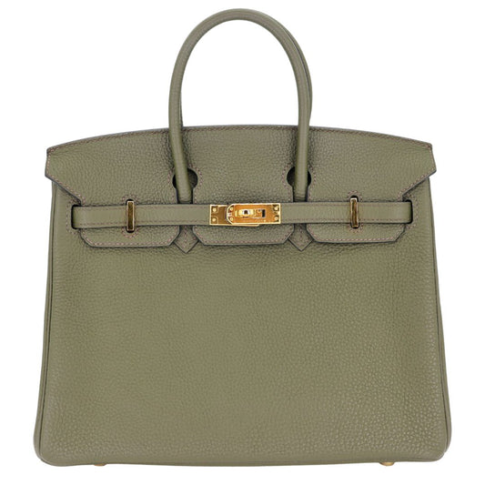 Hermes25cm Birkin Vert Olive Togo Leather Gold Hardware