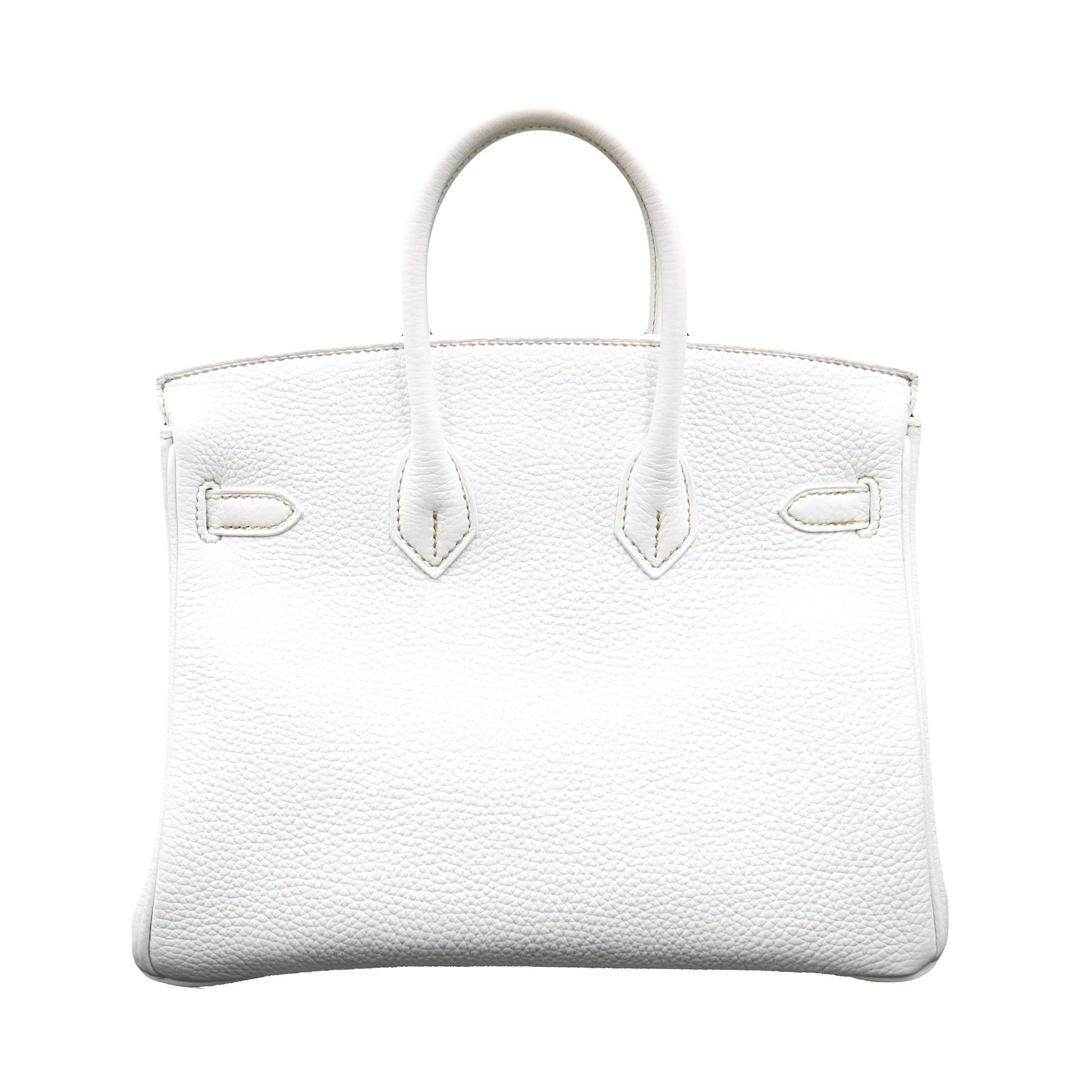 Hermes25cm Birkin White Clemence Leather Gold Hardware