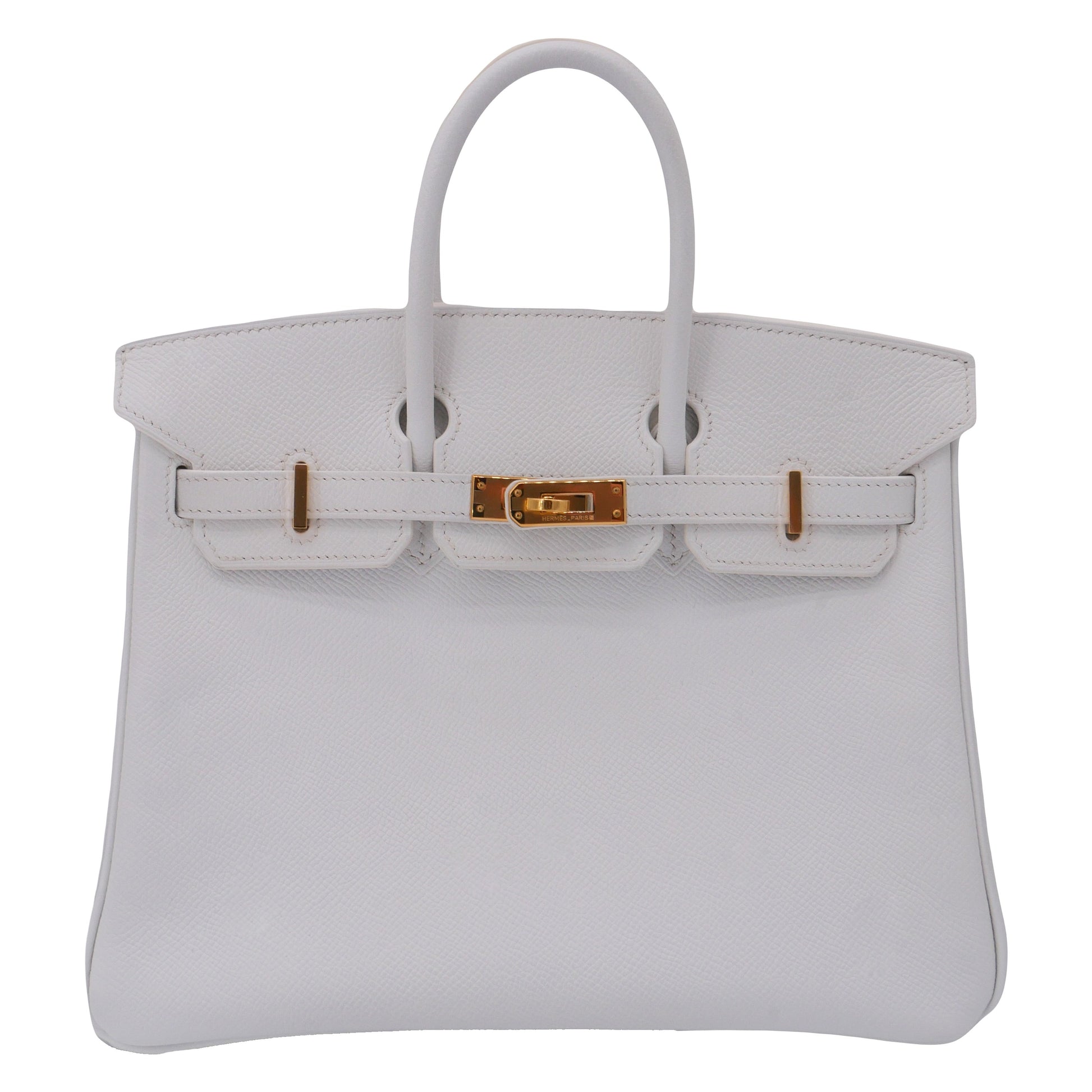 Hermes25cm Birkin White Epsom Leather Gold Hardware