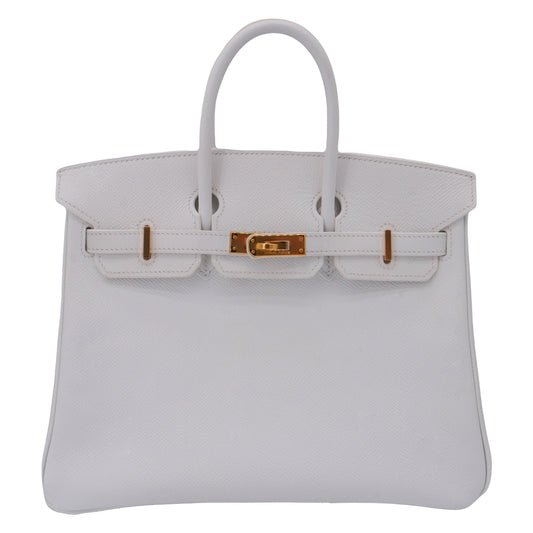 Hermes25cm Birkin White Epsom Leather Gold Hardware