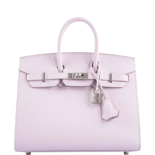 HermesBirkin 25 Sellier Mauve Pale Epsom Palladium Hardware