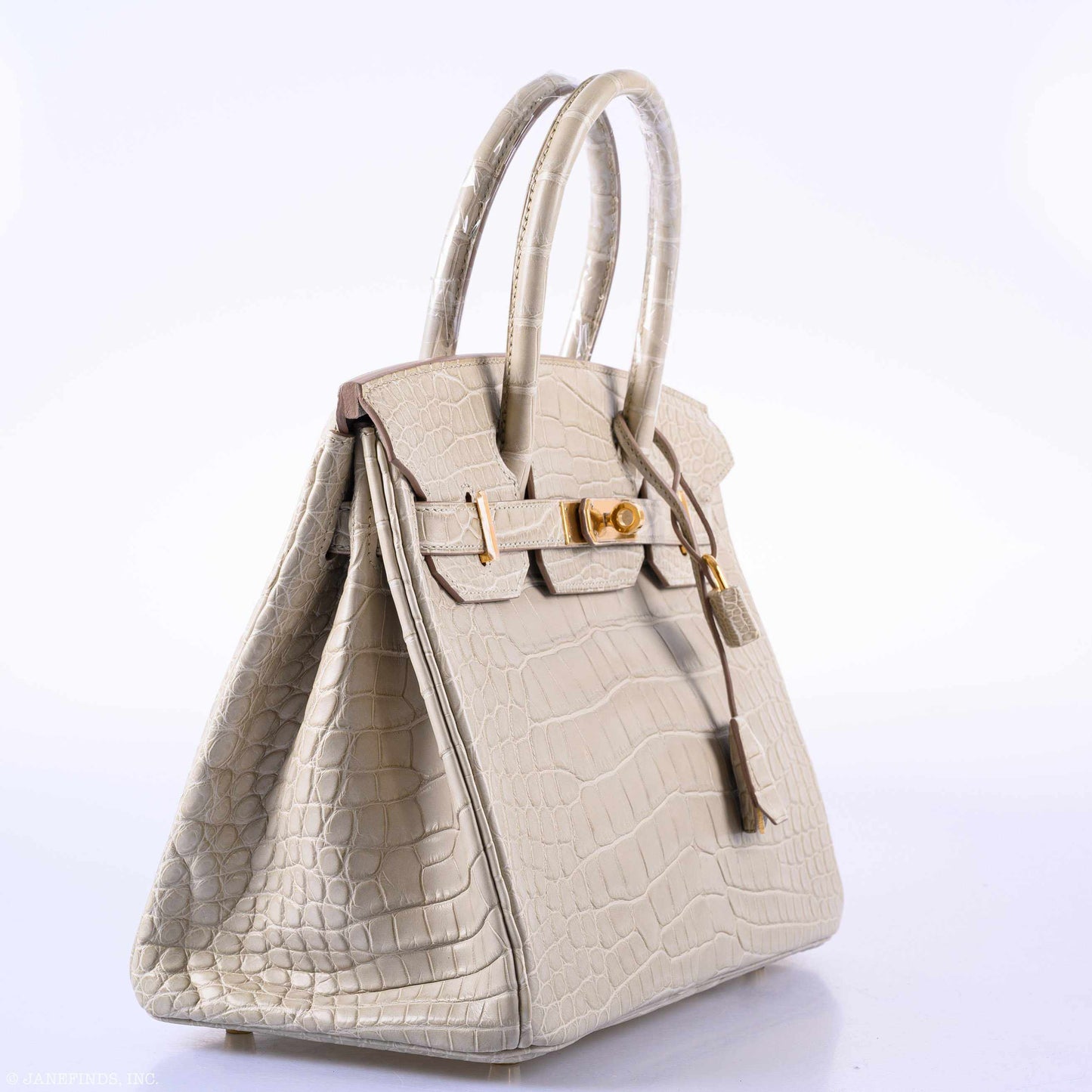 HermesBirkin 30 Beton Matte Alligator Gold Hardware - A