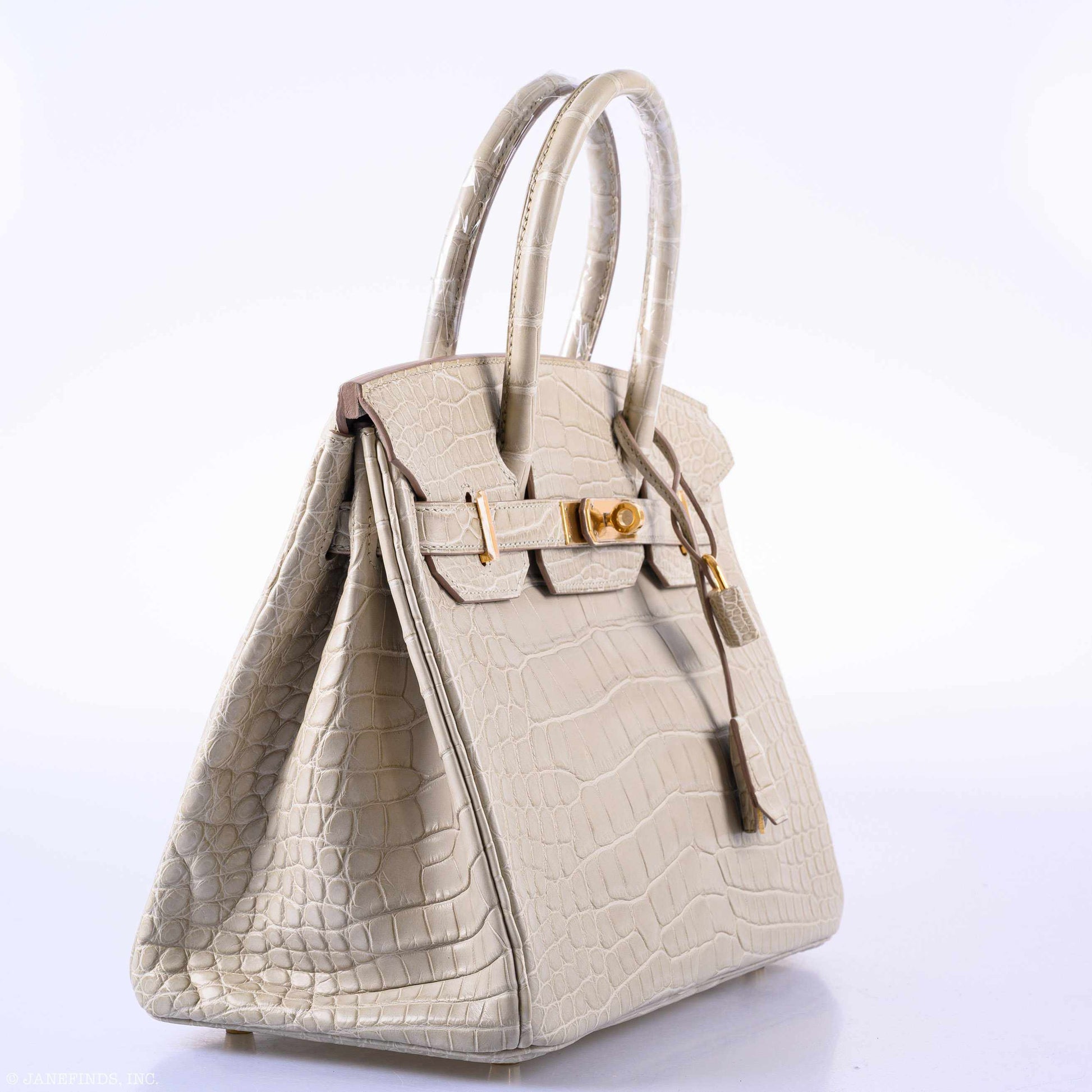 HermesBirkin 30 Beton Matte Alligator Gold Hardware - A