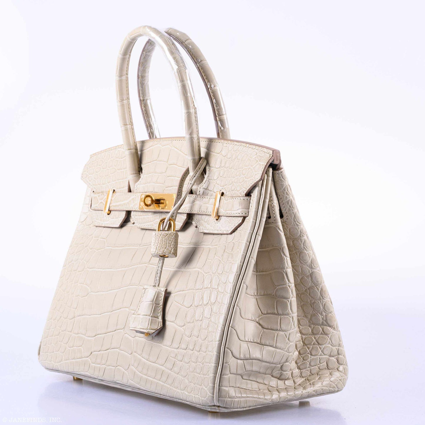 HermesBirkin 30 Beton Matte Alligator Gold Hardware - A