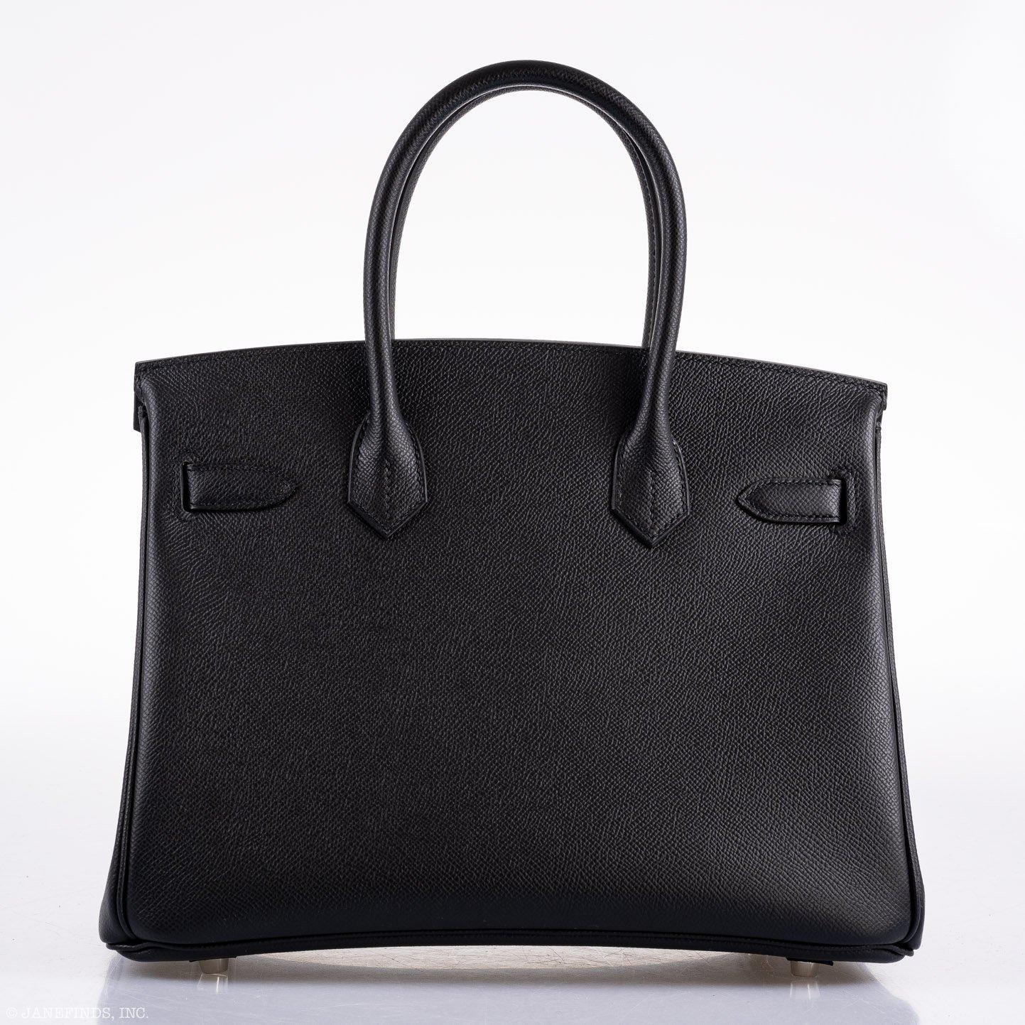 HermesBirkin 30 Black Epsom Palladium Hardware - 2020, Y