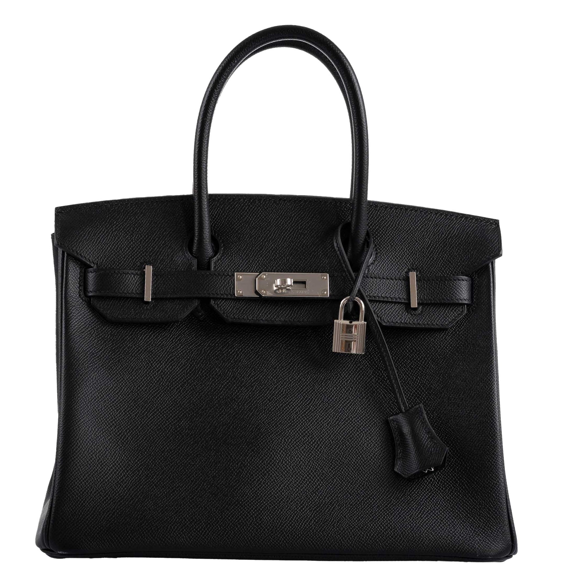 HermesBirkin 30 Black Epsom with Palladium Hardware - 2019, D