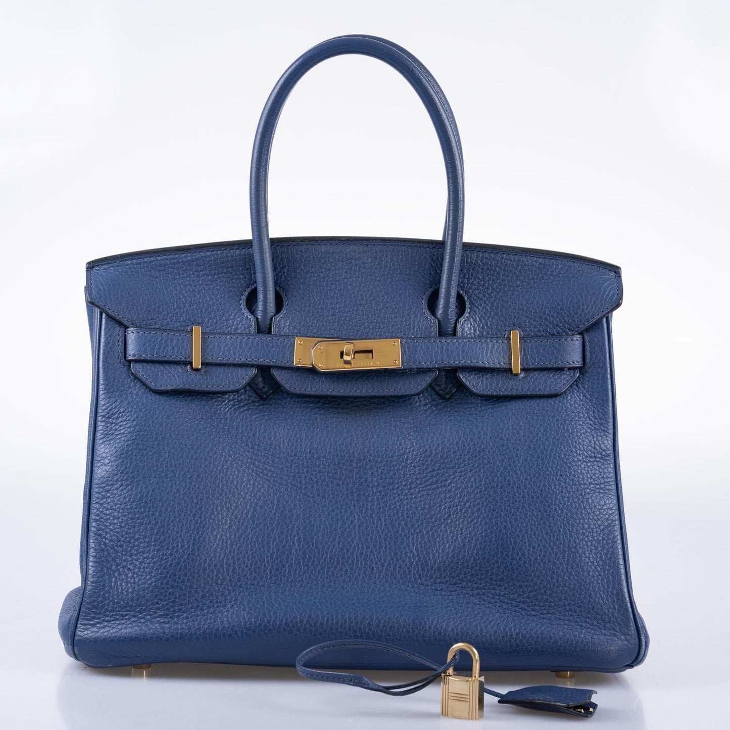 HermesBirkin 30 Blue Brighton Clemence with Gold Hardware