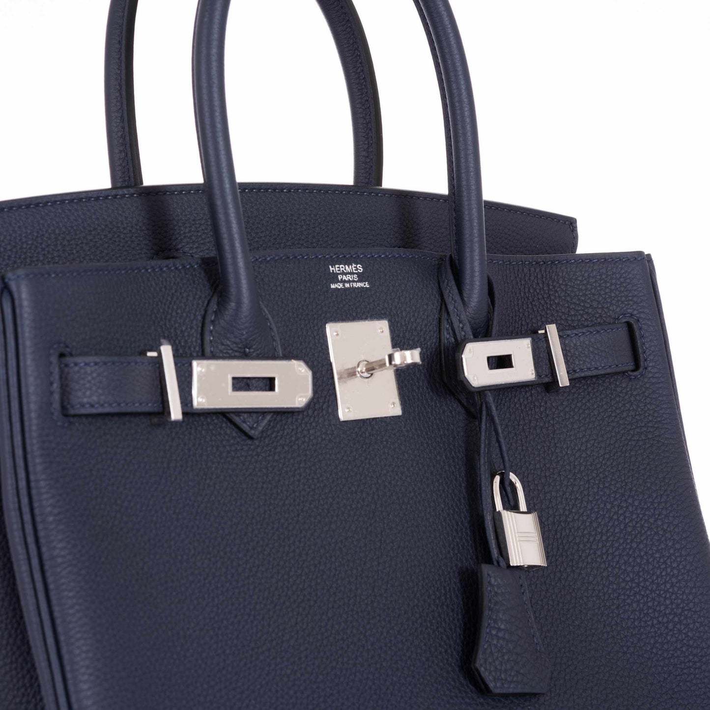 HermesBirkin 30 Blue Nuit Togo Palladium Hardware
