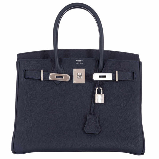 HermesBirkin 30 Blue Nuit Togo Palladium Hardware