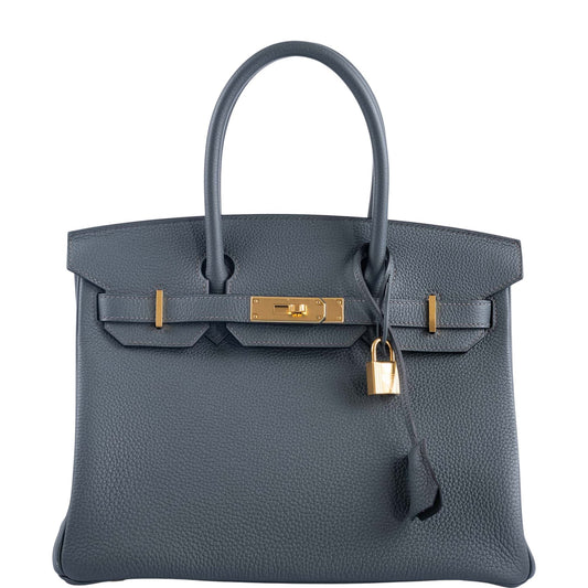 HermesBirkin 30 Blue Orage Togo Gold Hardware