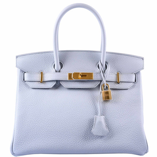 HermesBirkin 30 Blue Pale Togo Gold Hardware - T