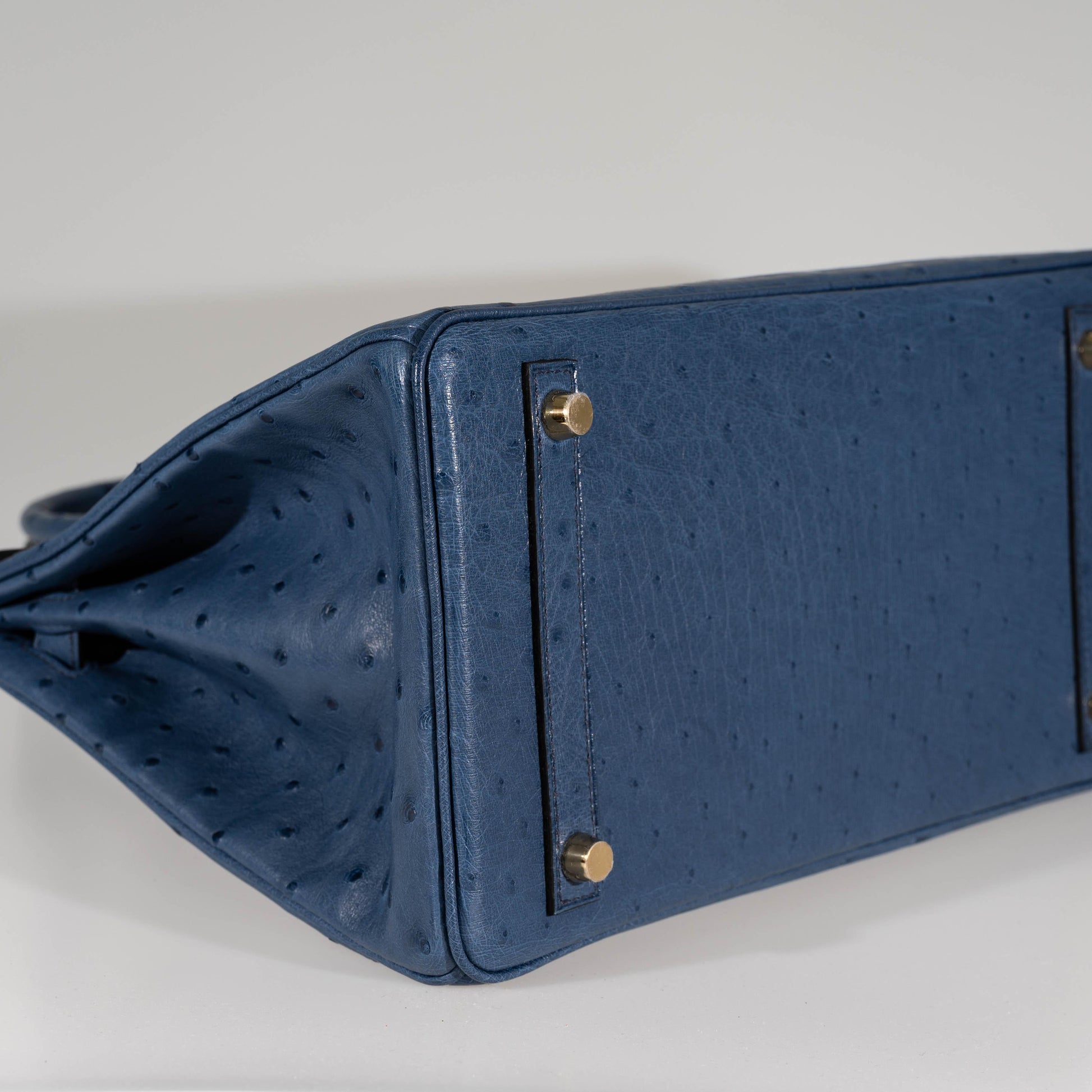 HermesBirkin 30 Blue Roi Ostrich Gold Hardware - 2021, Z