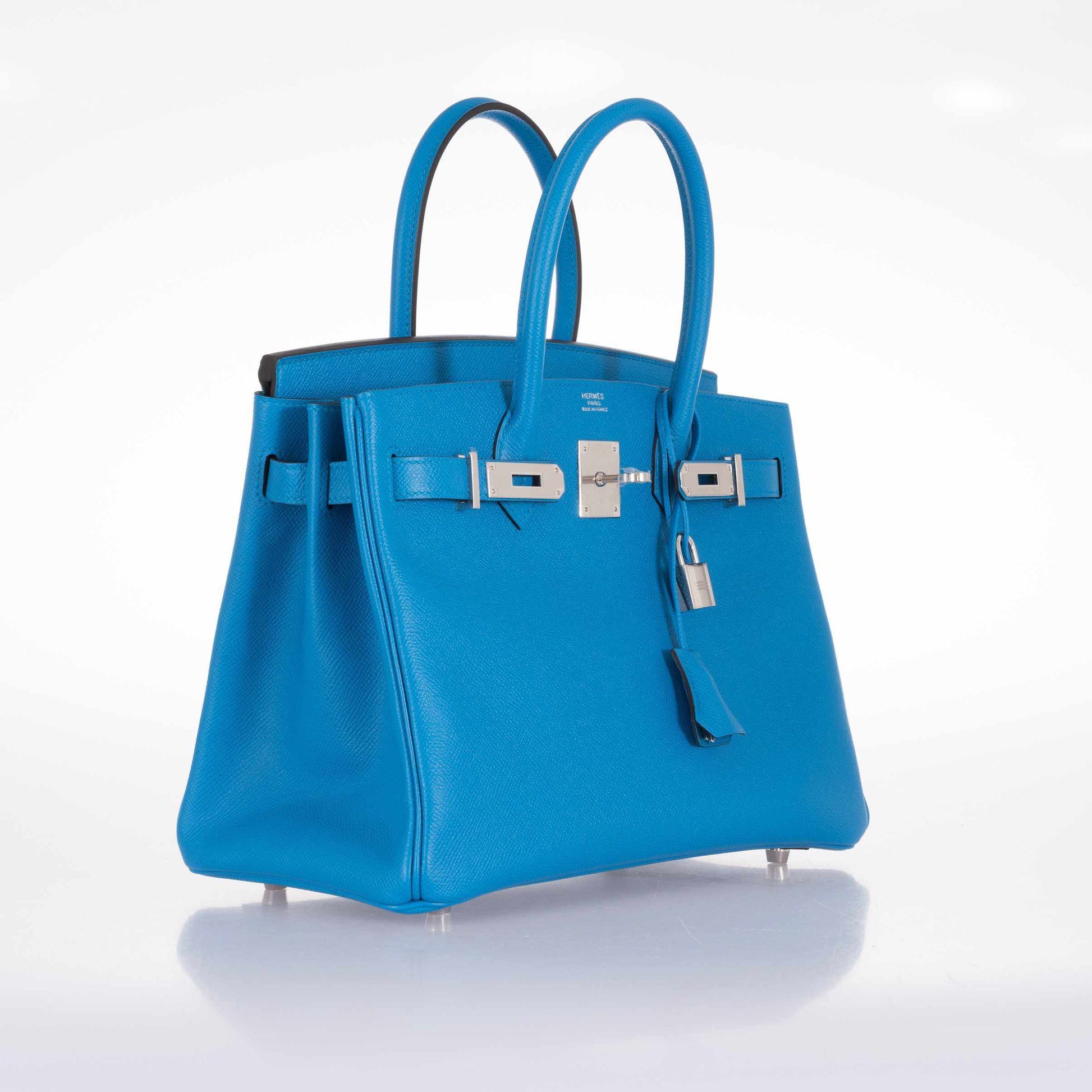 HermesBirkin 30 Blue Zanzibar Epsom Palladium Hardware