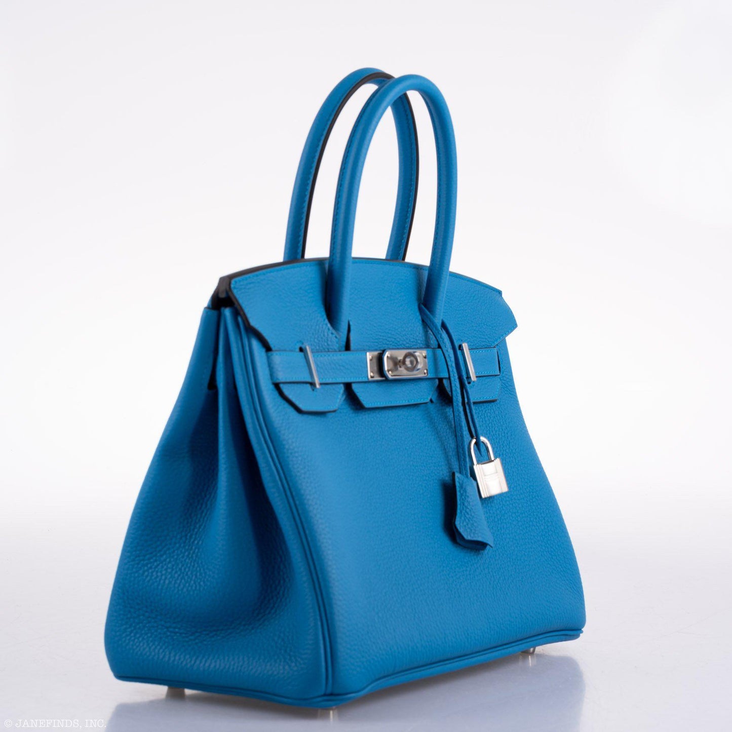 HermesBirkin 30 Blue Zanzibar Togo with Palladium Hardware - 2020, Y