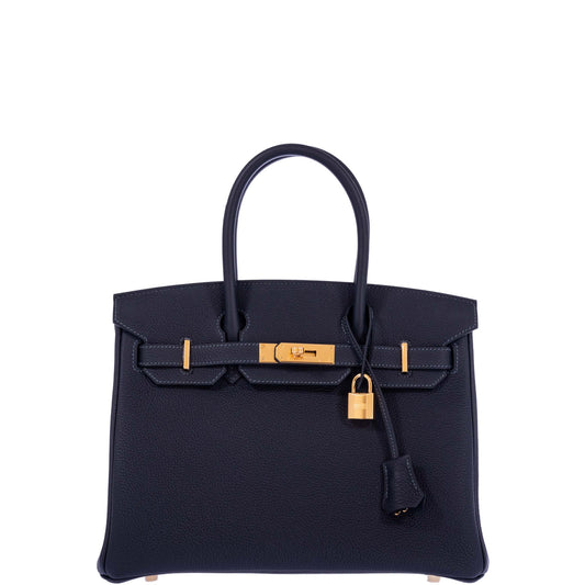 HermesBirkin 30 Caban Black Togo Gold Hardware