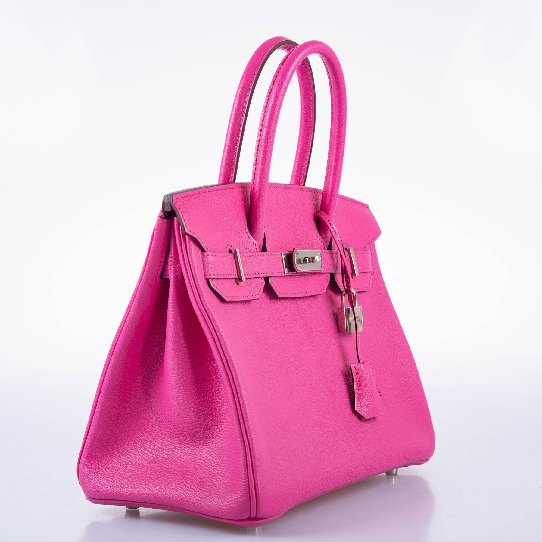HermesBirkin 30 Candy Collection Rose Tyrien Chèvre Palladium Hardware