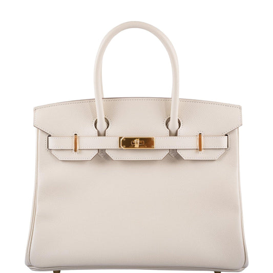 HermesBirkin 30 Craie Epsom with Gold Hardware
