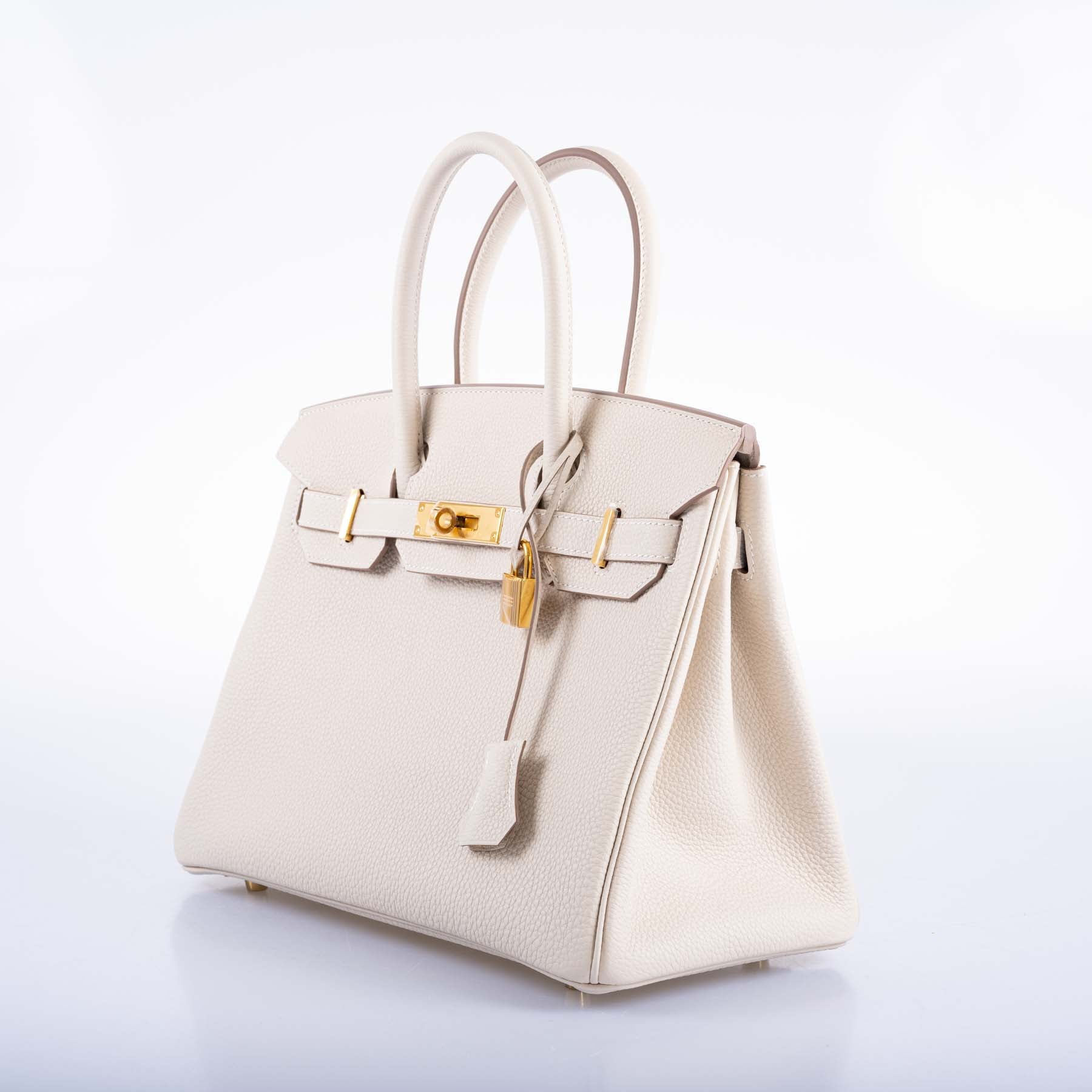 HermesBirkin 30 Craie Togo with Gold Hardware