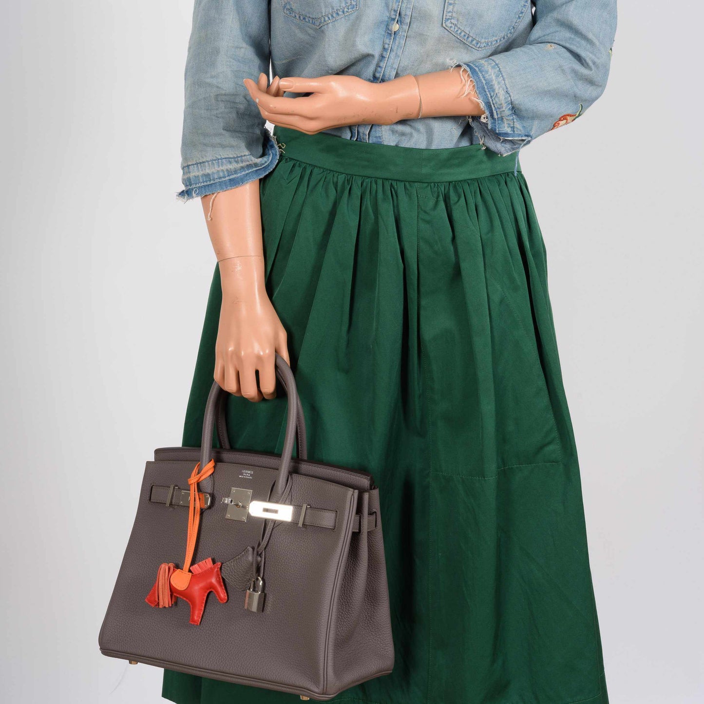 HermesBirkin 30 Etaine Togo Palladium Hardware