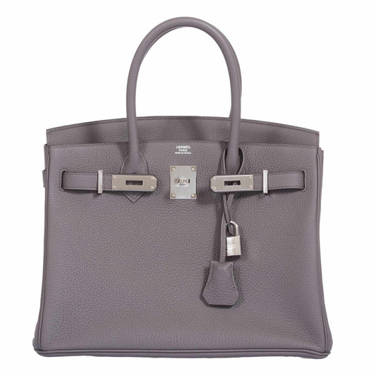 HermesBirkin 30 Etaine Togo Palladium Hardware