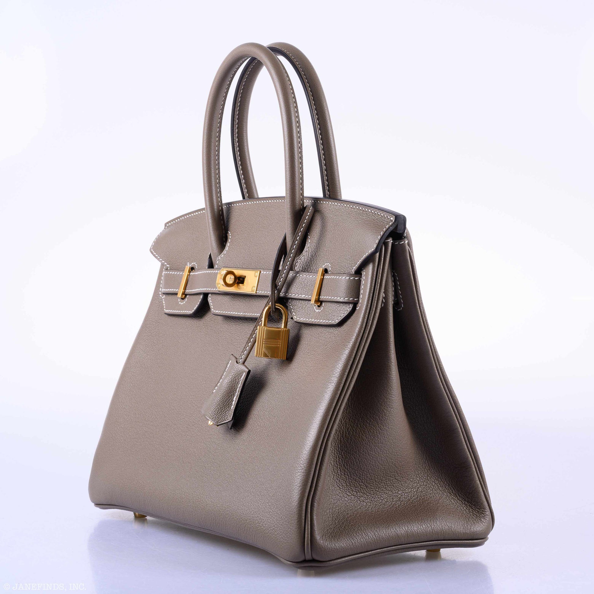 HermesBirkin 30 Etoupe Taurillon Novillo Gold Hardware - 2019, D
