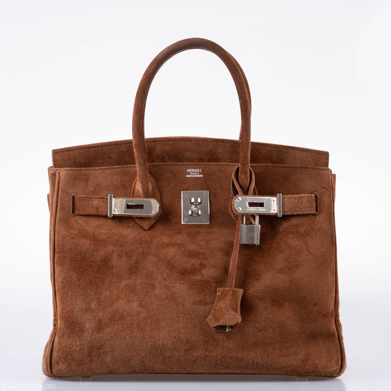 HermesBirkin 30 Fauve Doblis Suede Palladium Hardware
