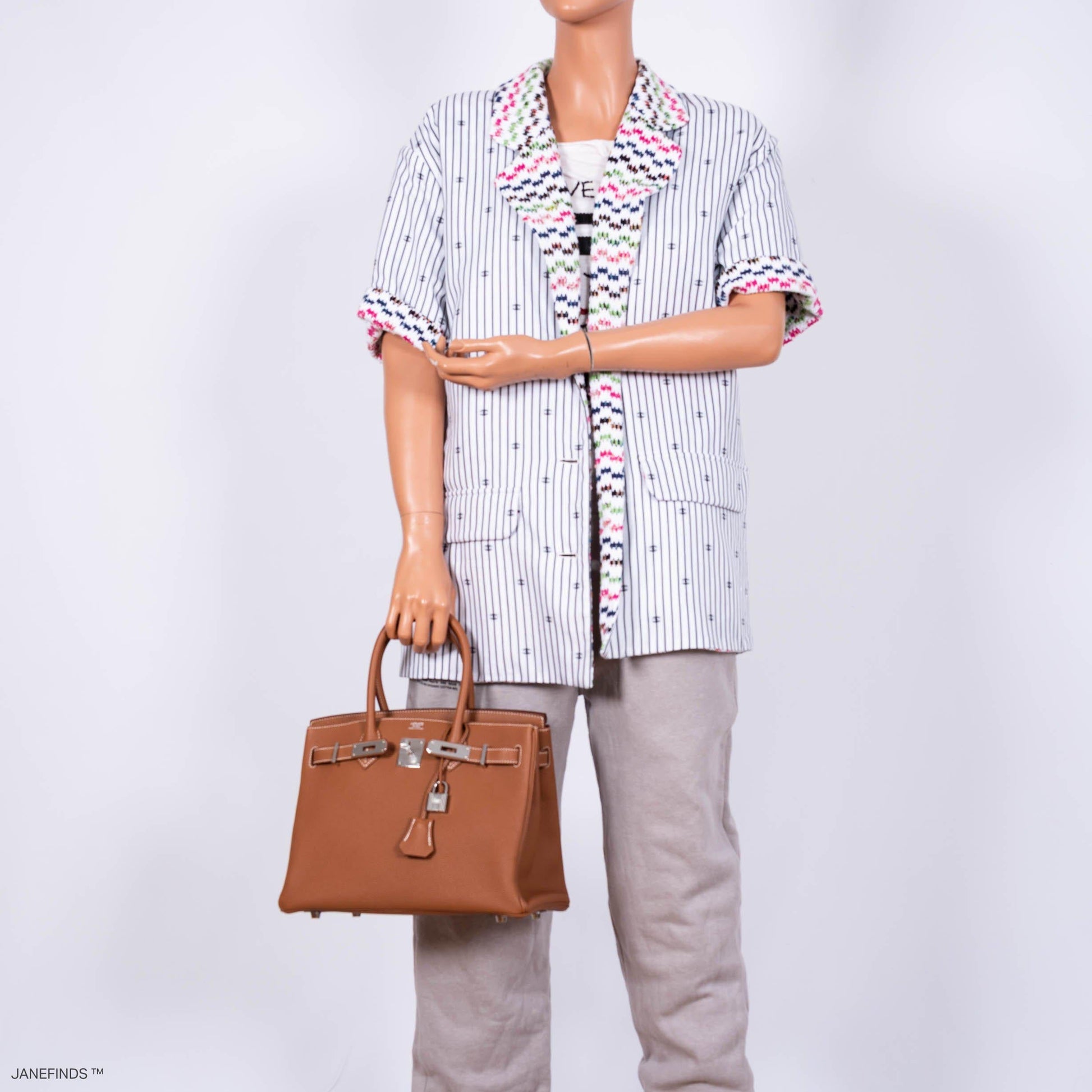 HermesBirkin 30 Gold Togo with Palladium Hardware - 2020, Y