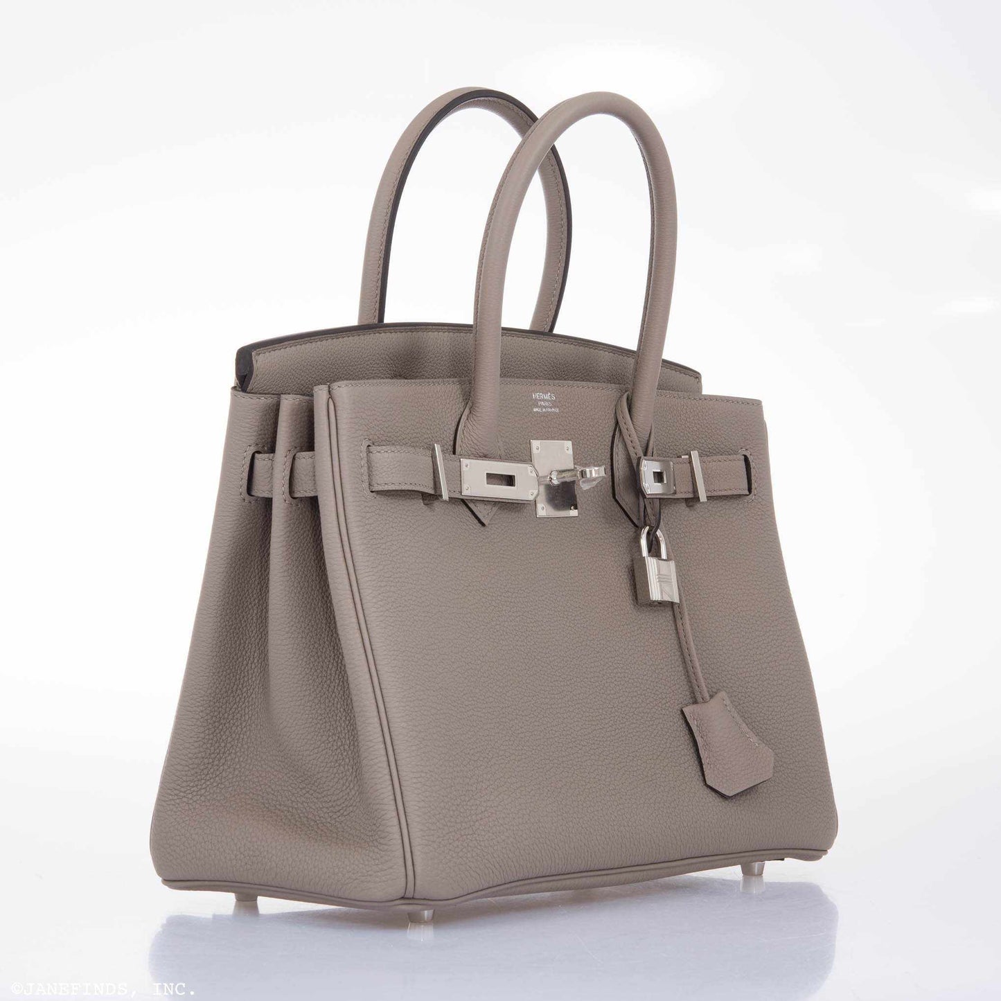 HermesBirkin 30 Gris Asphalte Togo Palladium Hardware